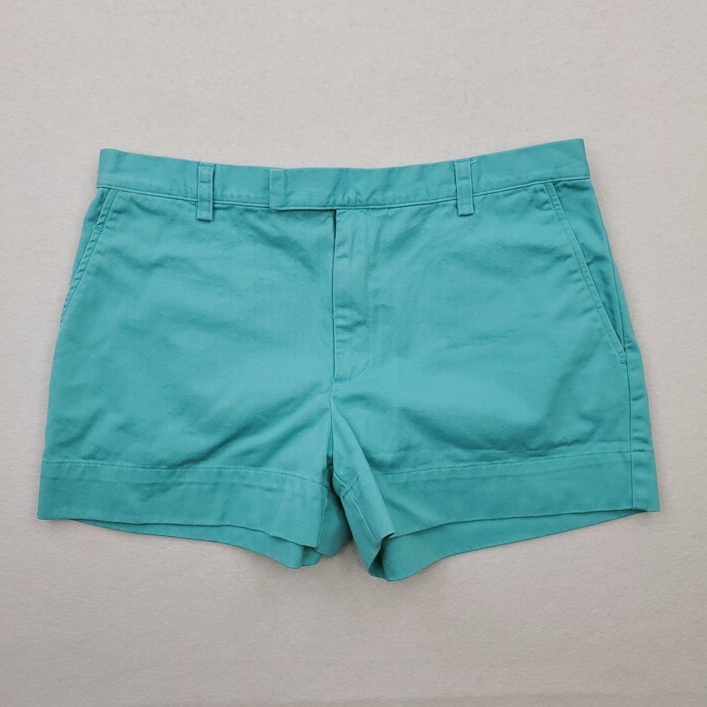 Ralph Lauren Sport‎ Shorts Womens 10 Teal Blue Chino 3" Canvas Preppy Outdoor